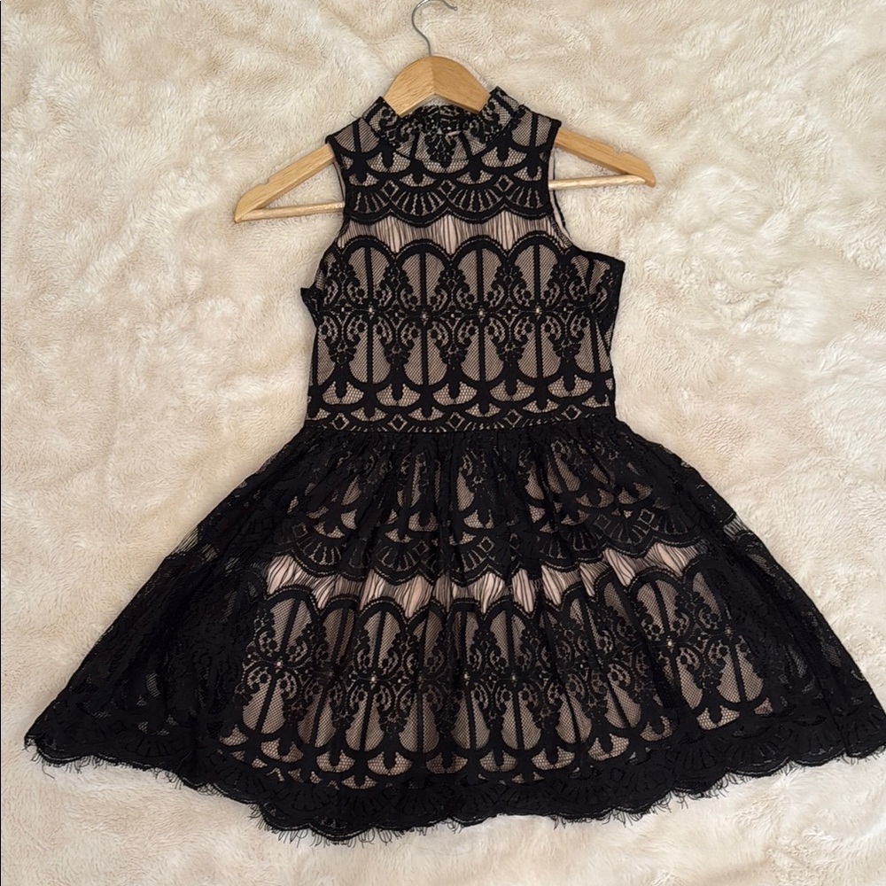 Elegant Black Lace Kids Dress